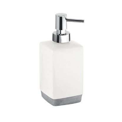 Immagine di DOSASAPONE DA APPOGGIO LUCY CERAMICA BIANCO CON EROGATORE CROMATO GEDY