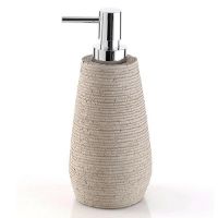 Immagine di DOSASAPONE DA APPOGGIO GEMINI IN RESINA TORTORA CON EROGATORE CROMO GEDY