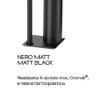 Immagine di PIANTANA A TERRA PORTAROTOLO E PORTASCOPINO TRILLY NERO MATT GEDY