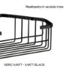 Immagine di PORTA OGGETTI DOCCIA A PARETE ANGOLARE ALTO IN FILO NERO MATT GEDY