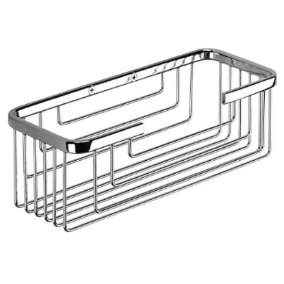 Immagine di PORTA OGGETTI DOCCIA A PARETE RETTANGOLARE ALTO IN FILO CROMATO GEDY