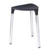 Immagine di SGABELLO YANNIS NERO CON GAMBE IN ACCIAIO GEDY