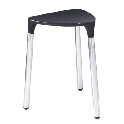 Immagine di SGABELLO YANNIS NERO CON GAMBE IN ACCIAIO GEDY