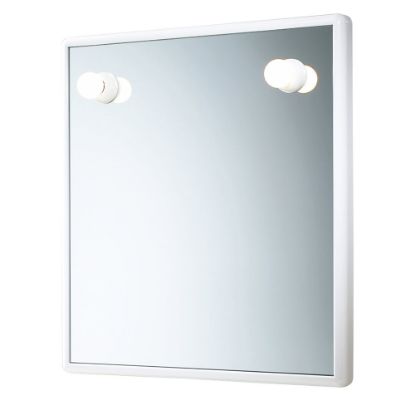 Immagine di SPECCHIO L55 CM H60 CM CON LUCI RESINA BIANCO G-JUNIOR GEDY