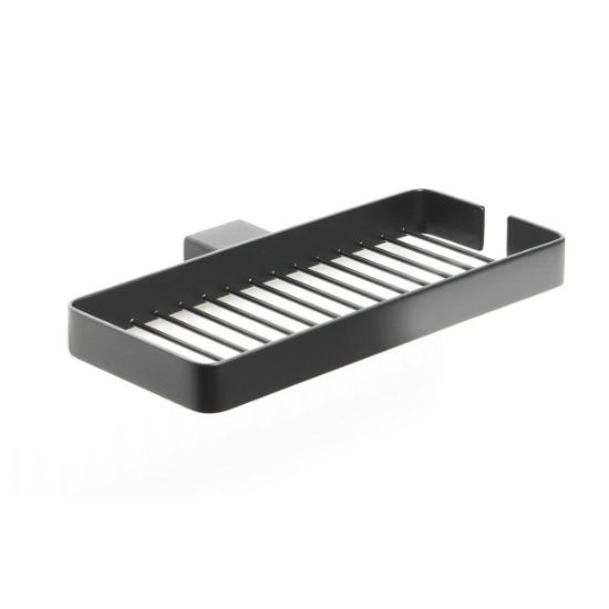 Immagine di PORTASAPONE A PARETE LOUNGE 24,6x13,7x2,5 CM NERO MATT GEDY