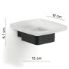 Immagine di PORTASAPONE A PARETE LOUNGE 12x12x4,1 CM NERO MATT GEDY