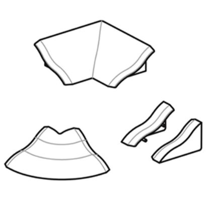 Immagine di KIT ANGOLI E TERMINALE PVC BIANCO ANTIMUFFA PER PROFILO SANIBORD