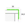 Immagine di PROFILO ANGOLARE AD L ALLUMINIO ANODIZZATO ARGENTO 30x24,5 MM L 270 CM