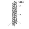 Immagine di TRABATTELLO ALLUMINIO MODELLO DOGE 65 ALTO MT. 9,50 (ALTEZZA MAX DI LAVORO MT .10,30) FACAL