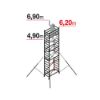 Immagine di TRABATTELLO ALLUMINIO MODELLO ALTO M1+M2+M3 STRUTTURA COMPLETA ALT MAX LAVORO 6,90 MT FACAL