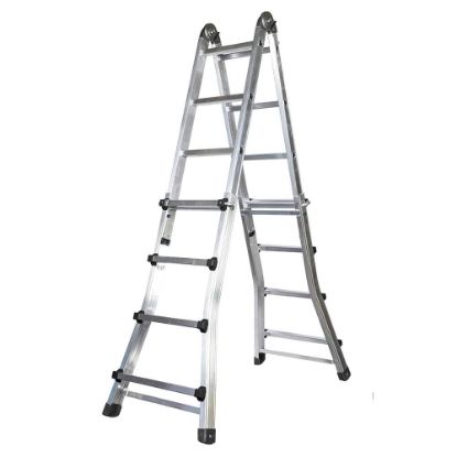 Immagine di SCALA CERNIERA LIBERA ALLUMINIO 4+4 ALTEZZA MASSIMA DI LAVORO 320 CM GIERRE