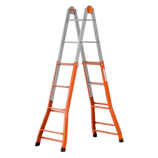 Immagine di SCALA PEPPINA ACCIAIO 4+4 ALTEZZA DI LAVORO MASSIMA 470 CM GIERRE