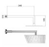 Immagine di SOFFIONE QUADRO CON BRACCIO TONDO PRINCE 30x30 CM CROMO QD ITALIA