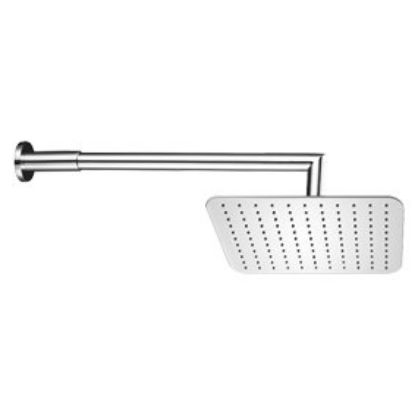 Immagine di SOFFIONE QUADRO CON BRACCIO TONDO PRINCE 20X20 CM CROMO QD ITALIA