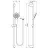 Immagine di SALISCENDI ASTA DOCCIA EVO 60 CM TONDO CON DOCCETTA 3 GETTI CROMO IDEAL STANDARD