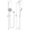 Immagine di SALISCENDI EVO JET DIAMOND 90 CM CON DOCCETTA 3 GETTI CROMO IDEAL STANDARD