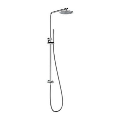 Immagine di COLONNA DOCCIA SOFFIONE TONDO Ø 23 CM CON DOCCETTA CROMO ERCOS