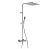 Immagine di COLONNA DOCCIA TERMOSTATICA SOFFIONE QUADRO 20x20 CM CON DOCCETTA DAX CROMO PAINI