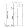 Immagine di COLONNA DOCCIA TERMOSTATICA SOFFIONE QUADRO 20x20 CM CON DOCCETTA DAX CROMO PAINI