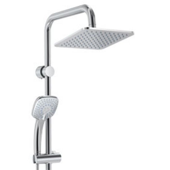 Immagine di COLONNA DOCCIA SOFFIONE QUADRO 20x20 CM CON DOCCETTA IDEALDUO CROMO IDEAL STANDARD