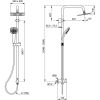 Immagine di COLONNA DOCCIA SOFFIONE QUADRO 20x20 CM CON DOCCETTA IDEALDUO CROMO IDEAL STANDARD