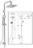 Immagine di COLONNA DOCCIA SOFFIONE QUADRO 20x20 CM CON DOCCETTA IDEALDUO CROMO IDEAL STANDARD