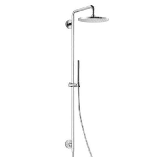 Immagine di COLONNA DOCCIA SOFFIONE TONDO Ø 20 CM CON DOCCETTA SIMPLY CROMO QD ITALIA