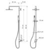 Immagine di COLONNA DOCCIA SOFFIONE TONDO Ø 20 CM CON DOCCETTA SIMPLY CROMO QD ITALIA
