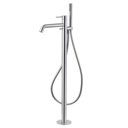 Immagine di PARTI ESTERNE MISCELATORE VASCA DA PAVIMENTO ACCIAIO INOX X-STEEL 316 NEWFORM