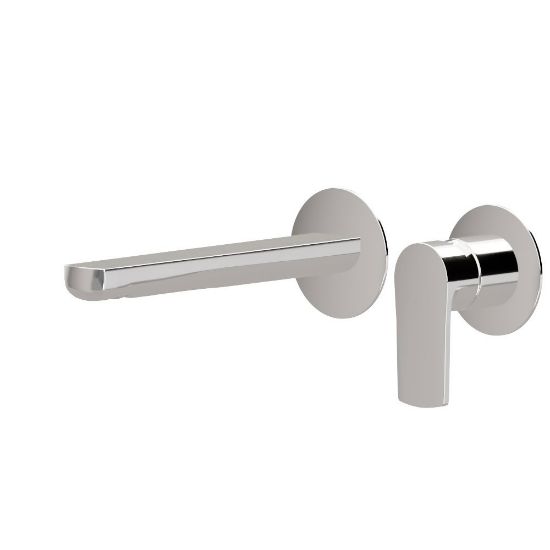 Immagine di PARTI ESTERNE MISCELATORE LAVABO PARETE 2 FORI BOCCA CORTA HAKA CROMO NEWFORM