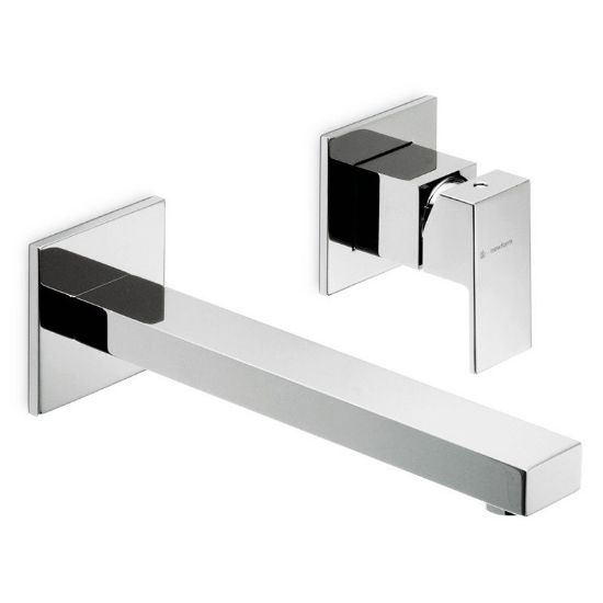 Immagine di PARTI ESTERNE MISCELATORE LAVABO PARETE 2 FORI BOCCA CORTA ERGO-Q CROMO NEWFORM