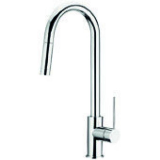 Immagine di MONOCOMANDO LAVELLO BOCCA ALTA CON DOCCIA ESTRAIBILE PEPE CROMO FRATTINI