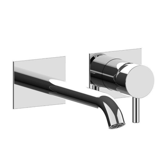 Immagine di PARTI ESTERNE MISCELATORE LAVABO PARETE A DUE PIASTRE QUADRE PEPE XL CROMO FRATTINI