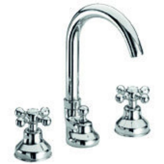 Immagine di GRUPPO LAVABO BOCCA ALTA 3 FORI DEDRA CROMO FRATTINI