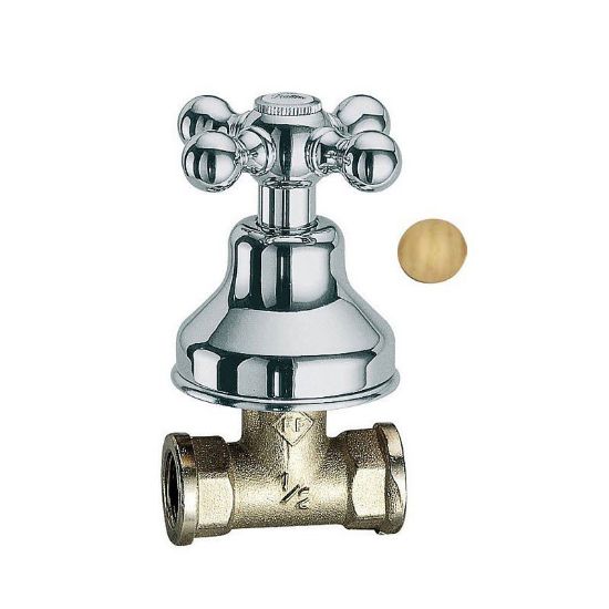 Immagine di RUBINETTO D ARRESTO INCASSO DIRITTO DEDRA OTTONE ANTICO FRATTINI