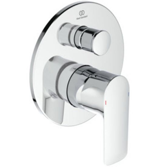 Immagine di PARTE ESTERNA PER INCASSO DOCCIA CON DEVIATORE CONNECT AIR CROMO IDEAL STANDARD