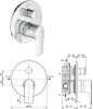 Immagine di PARTE ESTERNA PER INCASSO DOCCIA CON DEVIATORE CONNECT AIR CROMO IDEAL STANDARD