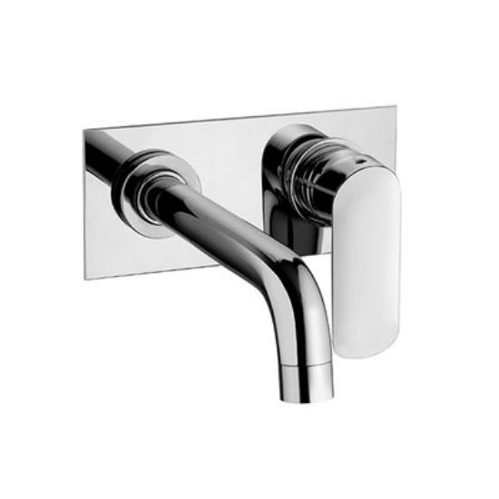 Immagine di MISCELATORE MONOCOMANDO LAVABO A MURO CON PIASTRA NOVE CROMO PAINI