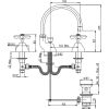 Immagine di GRUPPO LAVABO ALTO 3 FORI LIBERTY OTTONE ANTICO PAINI