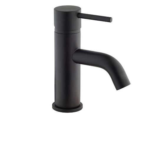 Immagine di MISCELATORE MONOCOMANDO LAVABO COX OPEN NERO OPACO CON SCARICO AUTOMATICO 1" 1/4 PAINI