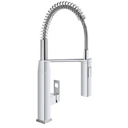 Immagine di MISCELATORE LAVELLO CON BOCCA A MOLLA EUROCUBE CROMO GROHE