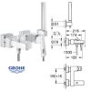 Immagine di MISCELATORE MONOCOMANDO ESTERNO VASCA CON DUPLEX EUROCUBE CROMO GROHE