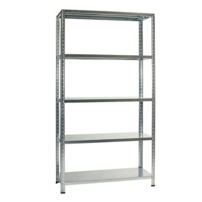 Immagine di SCAFFALE METALLO IN KIT 5 PIANI CON RINFORZO PORTATA 65 KG PER RIPIANO 100X40 ALTO 187 CM