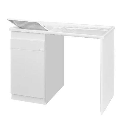 Immagine di LAVATOIO+COPRILAVATRICE SX 107X60 CM RESINA BIANCO B.L. PLAST