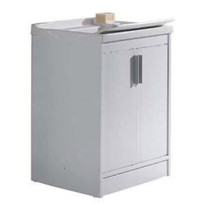 Immagine di LAVATOIO CON MOBILE 60x60 CM POLIPROPILENE BIANCO B.L. PLAST