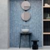 Immagine di LAVABO T-EDGE DIAMETRO 37 CM INSTALLAZIONE APPOGGIO CERAMICA BIANCA OPACA GLOBO
