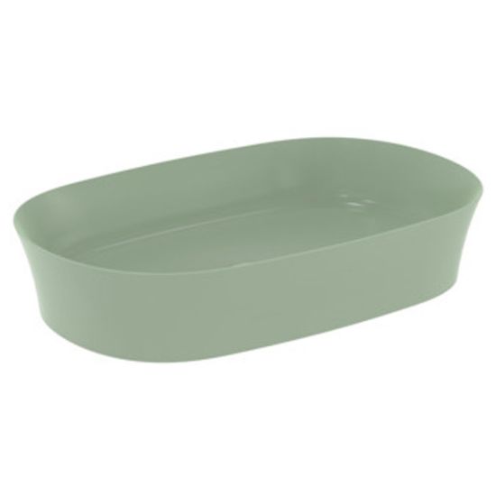 Immagine di LAVABO IPALYSS 60x38 CM INSTALLAZIONE APPOGGIO CERAMICA COLORE SALVIA IDEAL STANDARD