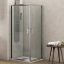 Immagine di BOX DOCCIA NEW FLORA ANGOLO SCORREVOLE 90x90 CM H 180 CRISTALLO TRASPARENTE SP. 5,5 MM CROMO KARAG