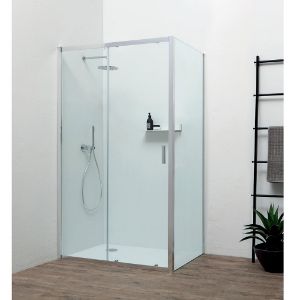 Immagine di PORTA SCORREVOLE FAST 137-141 CM (NICCHIA) CRISTALLO TRASPARENTE 6 MM CROMO REVERSIBILE KINEDO