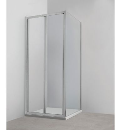 Immagine di PORTA A SOFFIETTO FAST 67-71 CM CRISTALLO TRASPARENTE 6 MM CROMO REVERSIBILE KINEDO